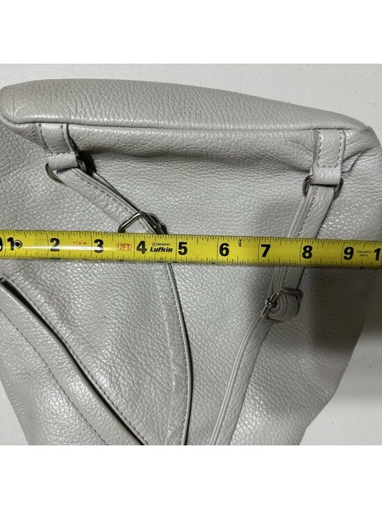 valentina convertible sling backpack handbag pebble leather gray made in italy main image 10